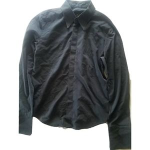 JUST CAVALLI Men Washed Out Black Button Down Shirt Made in Italy IT 52 US‎ XL